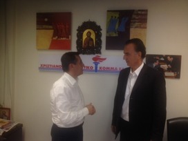 Συνάντηση Νίκου Νικολόπουλου  με τον Ηλία Μαρκόπουλο πρόεδρο του κόμματος «ΝΕΑ ΕΛΛΑΔΑ»