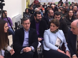 Νίκος Νικολόπουλος και Τέρενς Κουίκ σε συγκέντρωση στελεχών των ΑΝΕΛ στον Πύργο