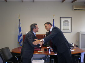 Ο Ν. Νικολόπουλος υποδέχτηκε στο Υπουργείο Εργασίας  τον νέο Υφυπουργό, Ν. Παναγιωτόπουλο