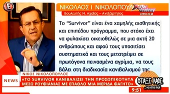 Νίκος Νικολόπουλος: Αδιανόητο να στοιχηματίζεις σε "αγώνα" μαγνητοσκοπημένο!!! Εtv