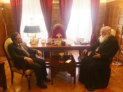 Συνάντηση Ν. Νικολόπουλου με τον Αρχιεπίσκοπο Αθηνών και πάσης Ελλάδος.