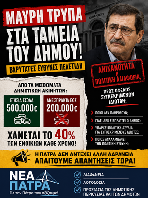 Ανικανότητα ή πολιτική ανοχή στη “μαύρη τρύπα” των δημοτικών μισθωμάτων;