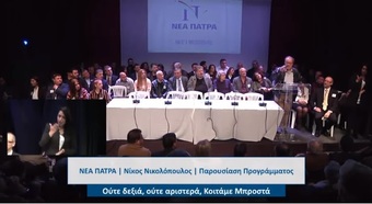 Ομιλία Γιώργου Τσιμέκα στην παρουσίαση του προγράμματος της ΝΕΑΣ ΠΑΤΡΑΣ