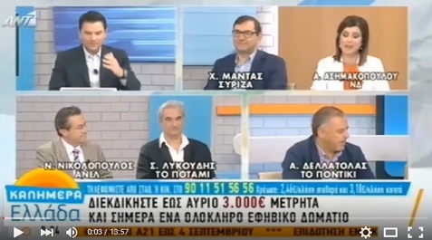 Ο Νίκος Νικολόπουλος στον ANT1 με τον Παπαδάκη 08/10/2015