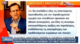 Νίκος Νικολόπουλος: Τα μέλη του ΕΣΡ μάλλον δεν βλέπουν survivor...